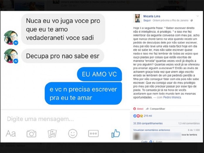 Filha faz texto emocionado sobre pai que “não sabe escrever” e viraliza na internet