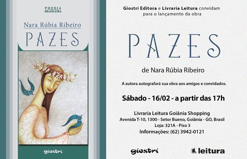 revistapazes.com - A poeta Nara Rúbia Ribeiro lança seu novo livro: "Pazes"