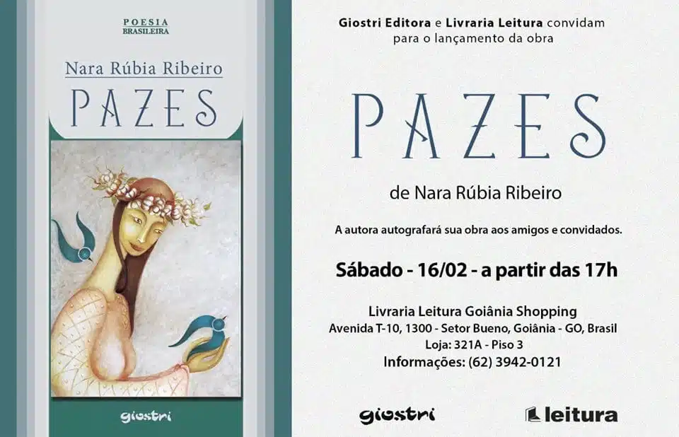 revistapazes.com - A poeta Nara R&uacute;bia Ribeiro lan&ccedil;a seu novo livro: "Pazes"