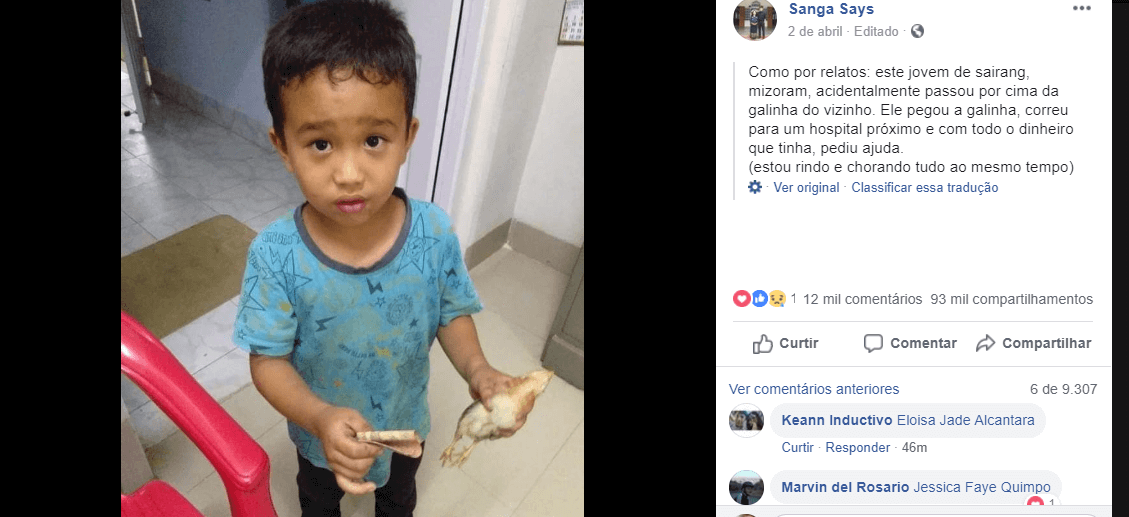 revistapazes.com - Menino de 6 anos viraliza na web: ele atropelou um pintinho e, aflito, leva-o ao hospital