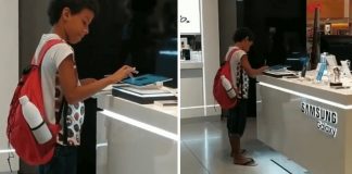 Garoto filmado estudando em tablet de loja ganha aparelho da Samsung