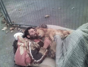 revistapazes.com - Morador de rua dorme abra&ccedil;ado com o seu cachorro que nunca o abandona