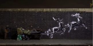 Um sem-teto se torna Papai Noel no novo mural de Banksy que nos lembra a importância da solidariedade