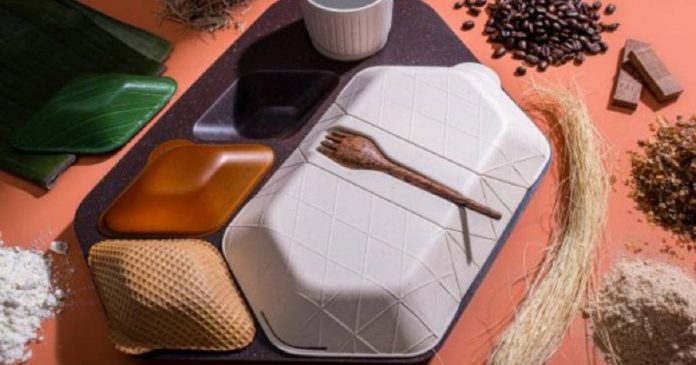 Estes recipientes 100% biodegradáveis ​​são feitos de arroz, café e coco