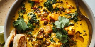 Ensopado de batata doce com gengibre e leite de coco… Que delícia!