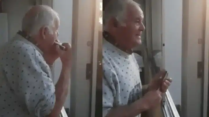 revistapazes.com - Av&ocirc; com Alzheimer acredita que os aplausos das varandas s&atilde;o para ele, por seu recital musical