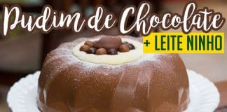 Pudim gelado de chocolate com leite ninho que não vai ao forno