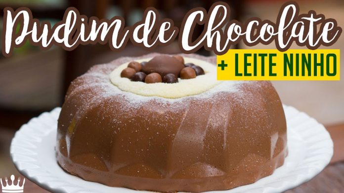 Pudim gelado de chocolate com leite ninho que não vai ao forno