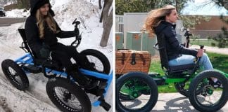 Marido cria uma “cadeira de rodas” off-road para que sua esposa possa ir a lugares inimagináveis