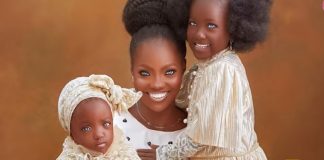 Mãe e filhas africanas sofrem estigma social por  “estranhos olhos azuis”