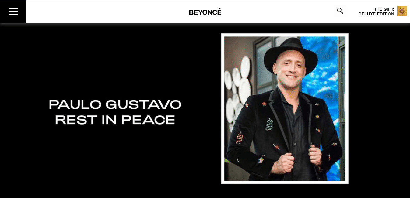 revistapazes.com - Beyonc&eacute; presta homenagem a Paulo Gustavo
