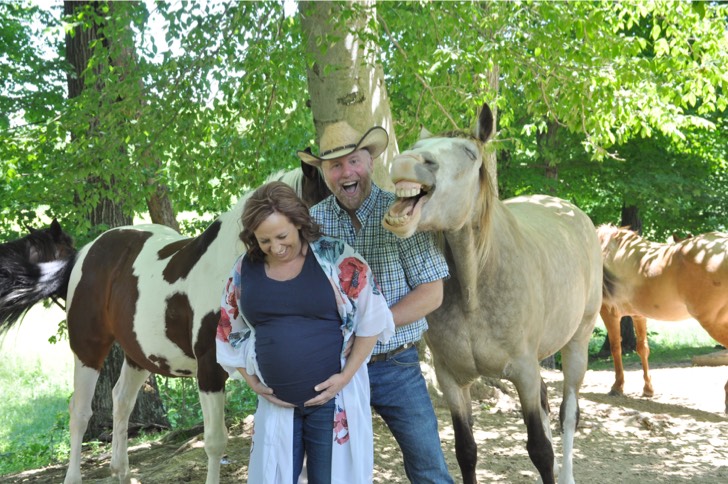 revistapazes.com - Cavalo sorridente rouba a cena em ensaio fotográfico de maternidade da tutora: 'Adora tirar foto'
