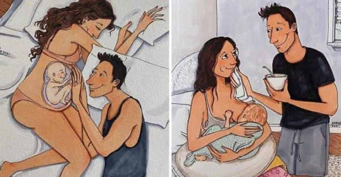 20 ilustrações honestas que mostram como é a jornada da gravidez e da maternidade