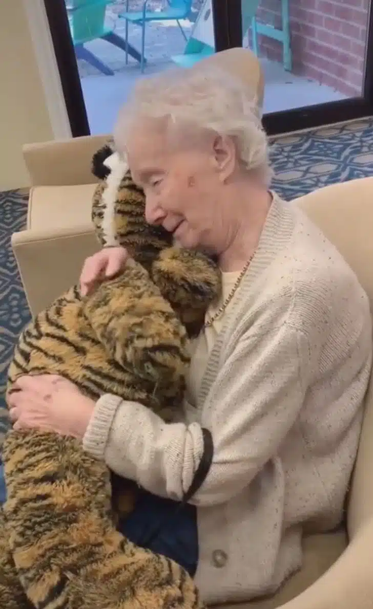 Vovó com demência não para de abraçar ursinho de pelúcia que ganhou de presente de cuidadora revistapazes.com - Vovó com demência não para de abraçar ursinho de pelúcia que ganhou de presente de cuidadora