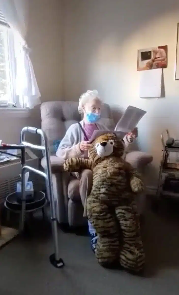 Vovó com demência não para de abraçar ursinho de pelúcia que ganhou de presente de cuidadora revistapazes.com - Vovó com demência não para de abraçar ursinho de pelúcia que ganhou de presente de cuidadora