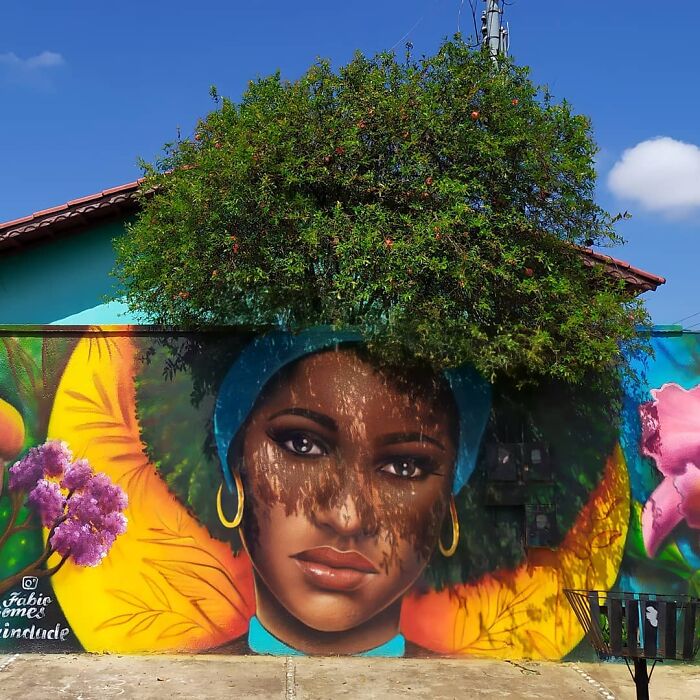 revistapazes.com - Artista brasileiro viraliza nas redes por usar árvores como 'cabelo' ao retratar mulheres
