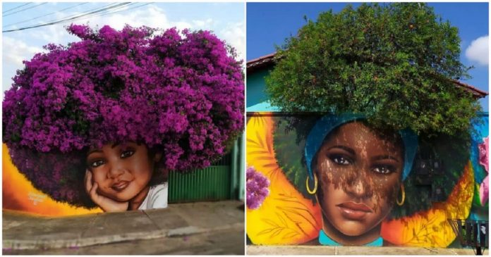 Artista brasileiro viraliza nas redes por usar árvores como ‘cabelo’ ao retratar mulheres