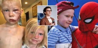 Tom Holland cumpre promessa de conhecer menino heroico que salvou irmã de um ataque de pit bull