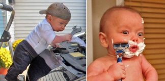 Pai criativo usa Photoshop para criar imagens de seu filho prematuro fazendo coisas ‘de homem’