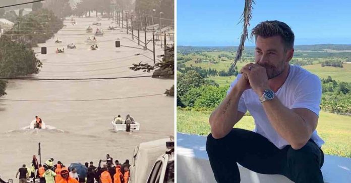 Chris Hemsworth enviou helicóptero com comida para família presa por enchentes na Austrália