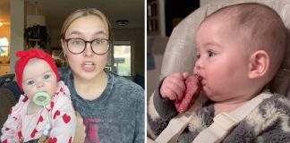 Mãe alimenta bebê de 6 meses com bife quase cru e recebe enxurrada de críticas nas redes sociais