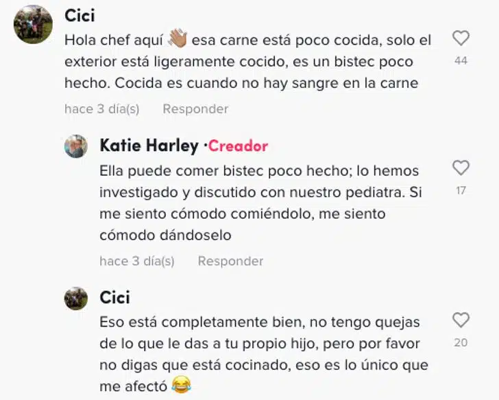 Mãe alimenta bebê de 6 meses com bife quase cru e recebe enxurrada de críticas nas redes sociais revistapazes.com - Mãe alimenta bebê de 6 meses com bife quase cru e recebe enxurrada de críticas nas redes sociais