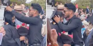 Jovem coloca vestido de formatura na mãe e dedica à ela sua conquista: “Tudo graças a você”