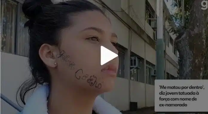 tatu ‘Me matou por dentro’, afirma jovem tatuada à força com nome de ex-namorado no rosto
