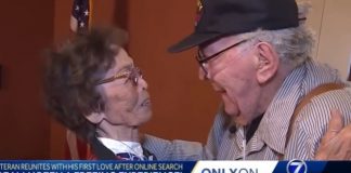 Veterano se reúne com o primeiro amor de sua vida, que conheceu há 70 anos atrás