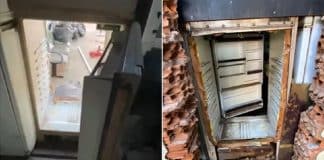 Vídeo: homem usa passagem secreta em geladeira para fugir da polícia