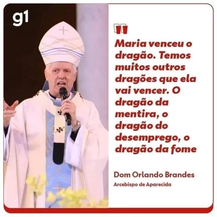 revistapazes.com - Temos que vencer "o dragão do ódio, que faz tanto mal, e o dragão da mentira", afirma arcebispo de Aparecida