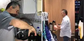 Inspirado em sogra falecida, dono de livraria serve café de graça todos os dias a colegas de trabalho