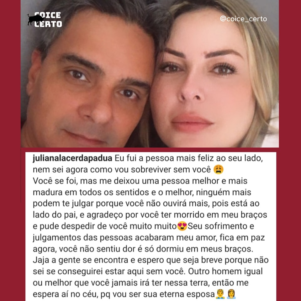 revistapazes.com - Viúva de Guilherme de Pádua desabafa após a morte do ator:  'Ninguém mais pode te julgar'