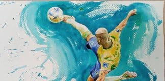 Gol de Richarlison vira pintura em aquarela de artista nordestino