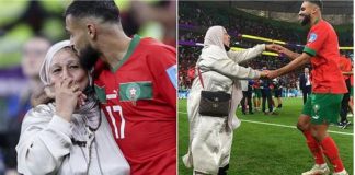 Jogador do Marrocos dança no gramado com a mãe após classificação inédita na Copa do Mundo