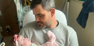 Filhinha caçula do ator Juliano Cazarré recebe alta hospitalar
