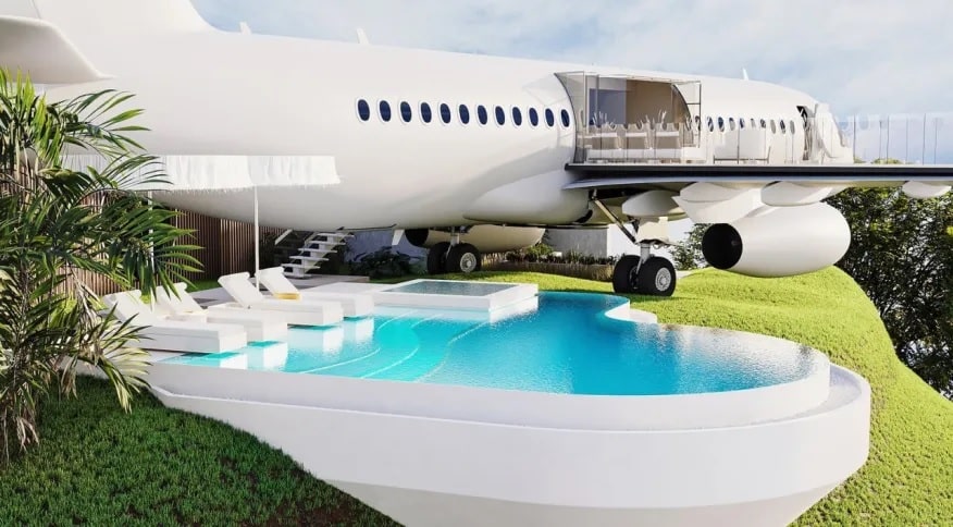 revistapazes.com - Boeing 737 aposentado foi transformado em uma Villa particular em topo de penhasco; veja fotos!