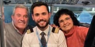 Piloto homenageia os pais presentes em seu 1º voo como profissional: “Obrigado por me dar asas”