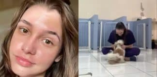 Em vídeo viral, jovem mostra rotina morando em banheiro de pet shop após divórcio; veja