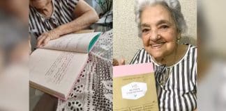 Vovó de 92 anos escreve livro à mão especialmente para os netos – confira o vídeo