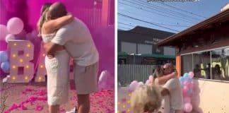 Avó tenta ‘invadir’ o momento do chá revelação dos pais e é contida na frente de todos — vídeo divide opiniões