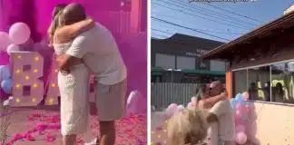 Avó tenta ‘invadir’ o momento do chá revelação dos pais e é contida na frente de todos — vídeo divide opiniões