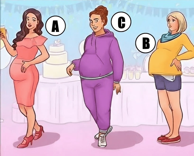 revistapazes.com - Qual dessas mulheres n&atilde;o est&aacute; gr&aacute;vida? O detalhe que entrega a resposta passa despercebido