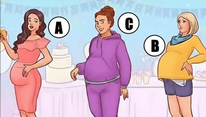 Qual dessas mulheres não está grávida? O detalhe que entrega a resposta passa despercebido