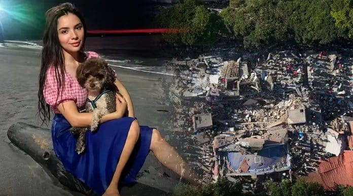 Terremoto derrubou o prédio, mas ela usou o próprio corpo para proteger seu cachorro dos escombros