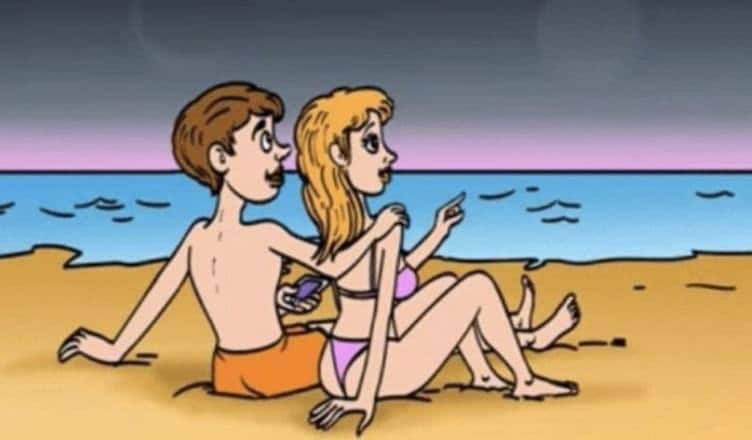 revistapazes.com - Esta cena de praia parece comum at&eacute; voc&ecirc; notar dois detalhes que n&atilde;o fazem sentido