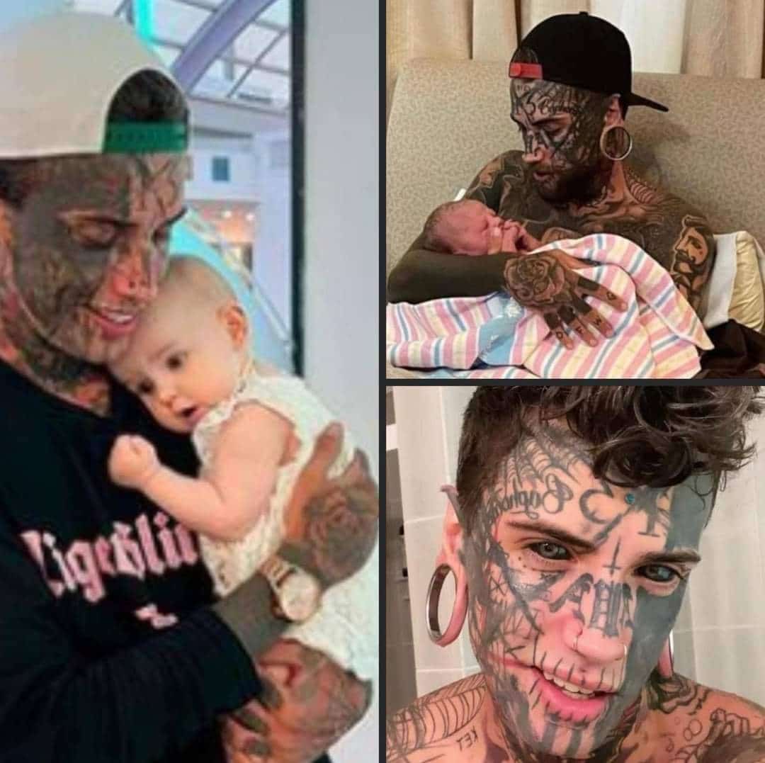revistapazes.com - Pai com o corpo completamente coberto de tatuagens se transforma pelo bem de sua filhinha